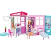 Barbie Casa Plegable con Muñeca y Accesorios> Muñecas