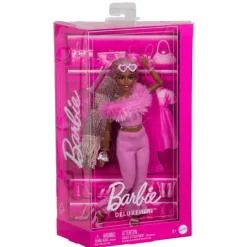 Barbie Muñeca Deluxe Style Nº 4 con Conjunto Rosa Claro y Pelo Rosa y Marrón en Trenzas> Muñecas