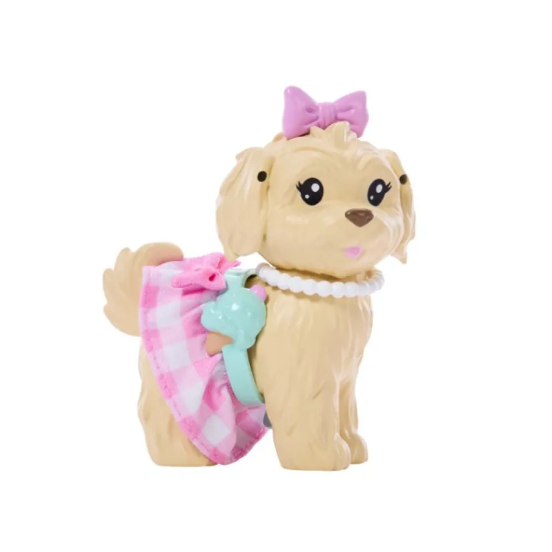 Barbie Twinning Looks nº 5 Muñeca Rubia con Conjunto de Ropa Rosa, Perrito y Accesorios> Muñecas