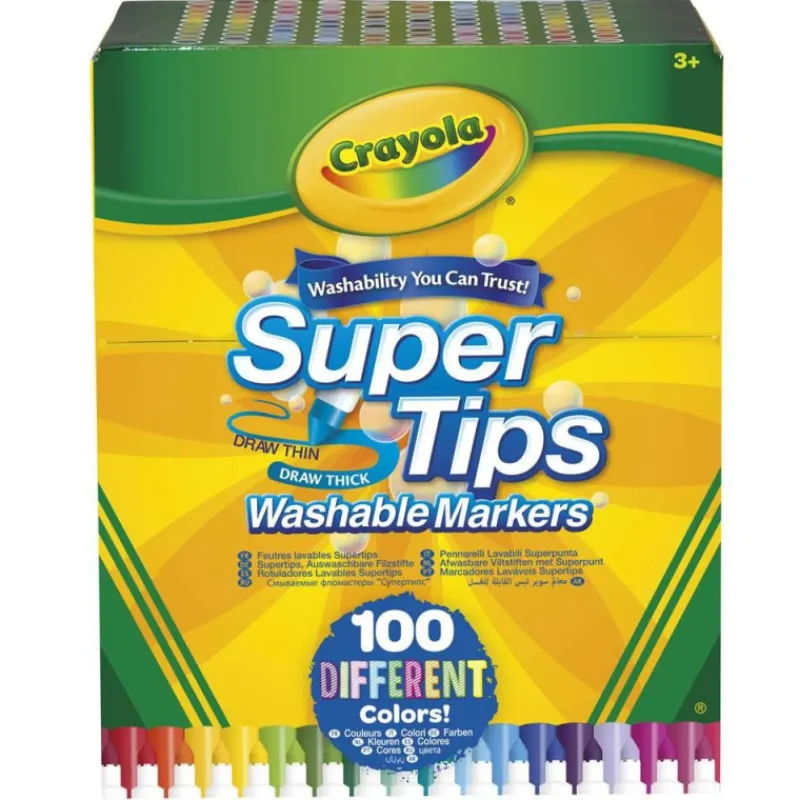 Crayola 100 Washable Supertips Markers> Creativos|Vuelta Al Cole