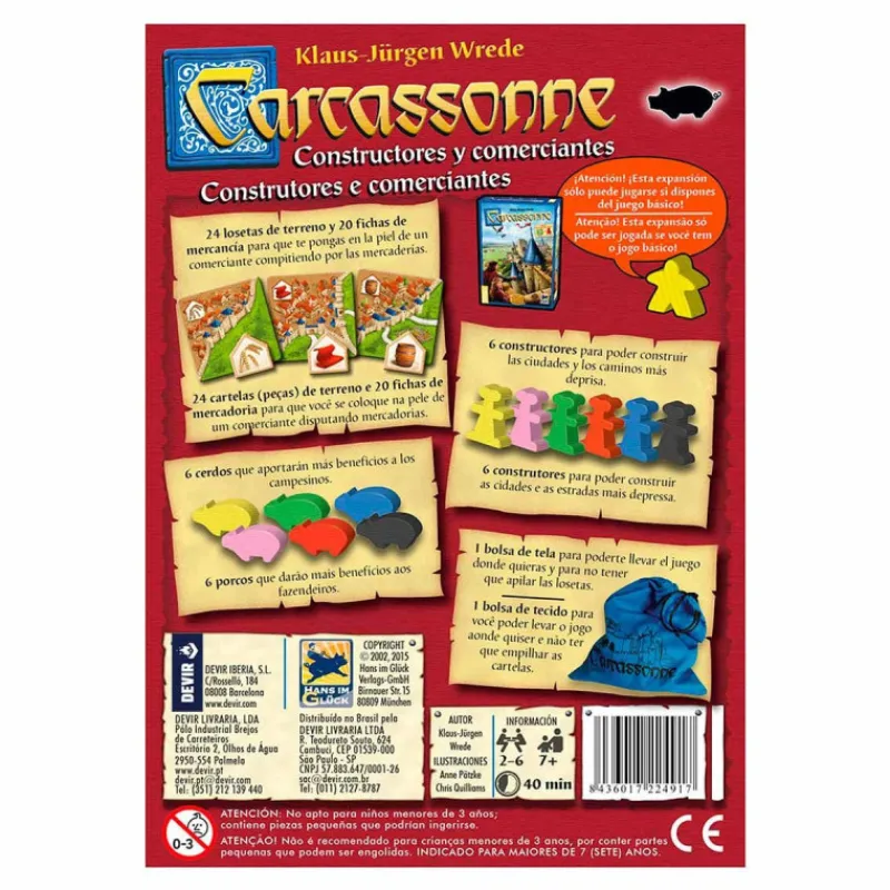 Otras marcas Devir Carcassone: Constructores y Comerciantes Juego de Mesa> Juegos De Mesa