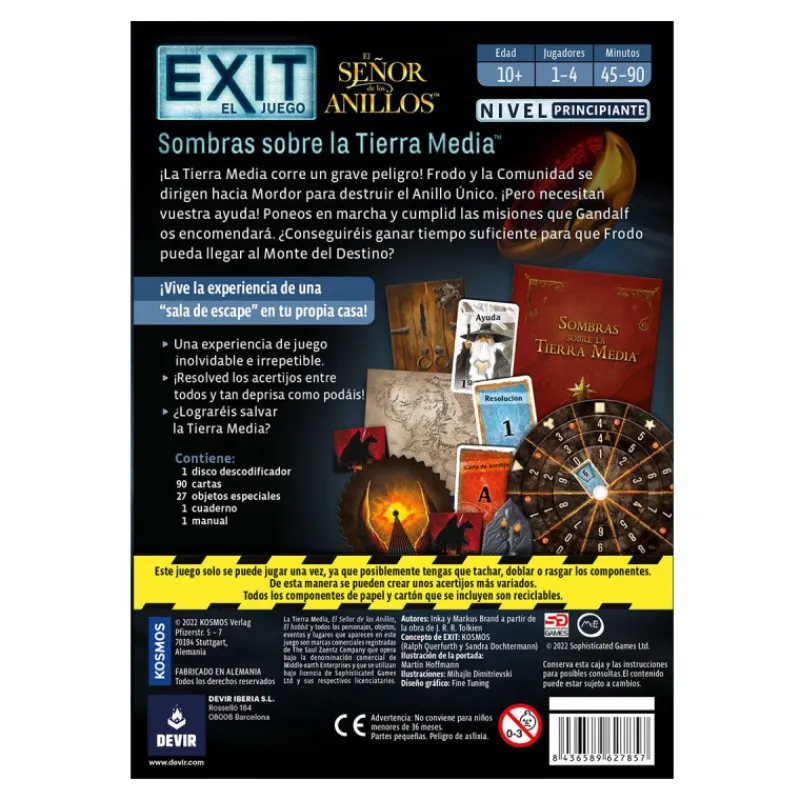 Otras marcas Devir Exit El Señor De Los Anillos Juego de Mesa> Fan Zone|Juegos De Mesa