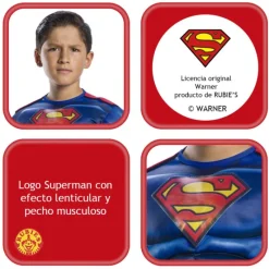 Superman Disfraz Infantil Blackline Talla 8-10 Años> Disfraces Y Accesorios