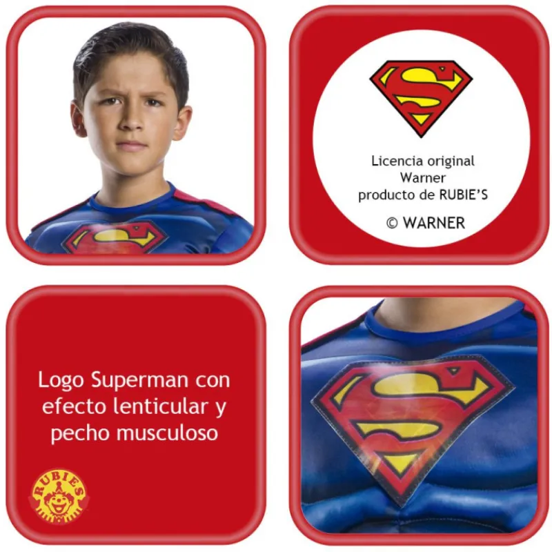 Superman Disfraz Infantil Blackline Talla 8-10 Años> Disfraces Y Accesorios