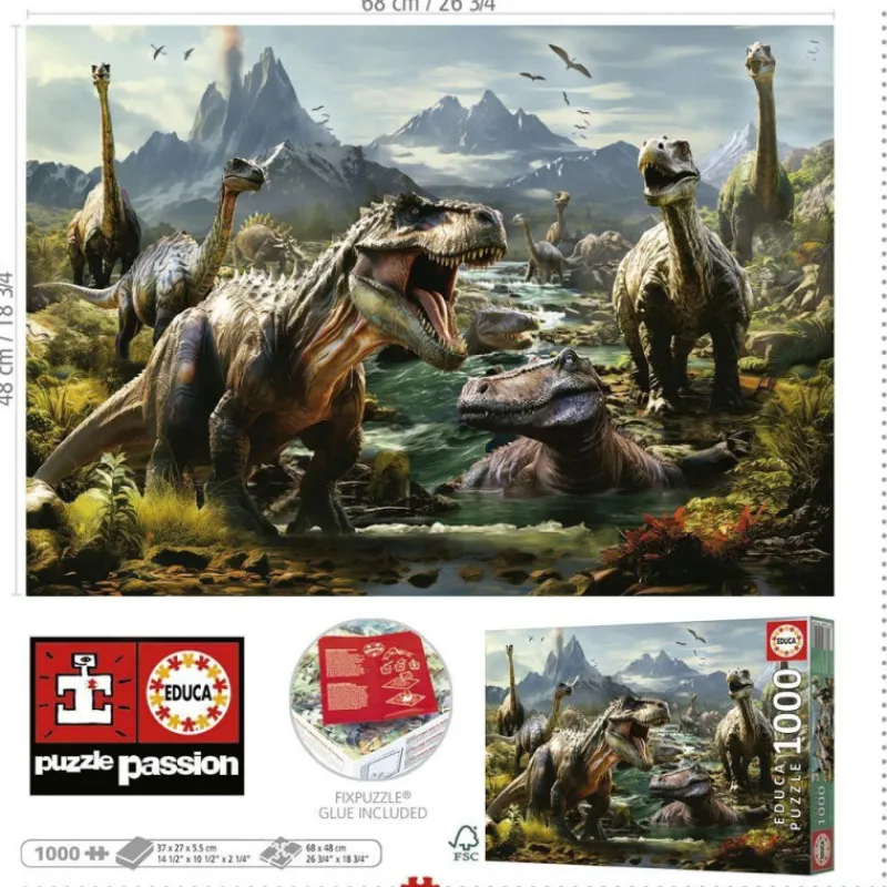 Otras marcas Educa Puzzle 1000 Piezas Dinosaurios Feroces - 19924> Puzzles