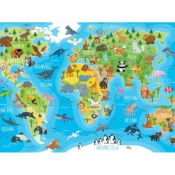 Otras marcas Educa Puzzle 150 Piezas Mapamundi Animales - 18115> Puzzles