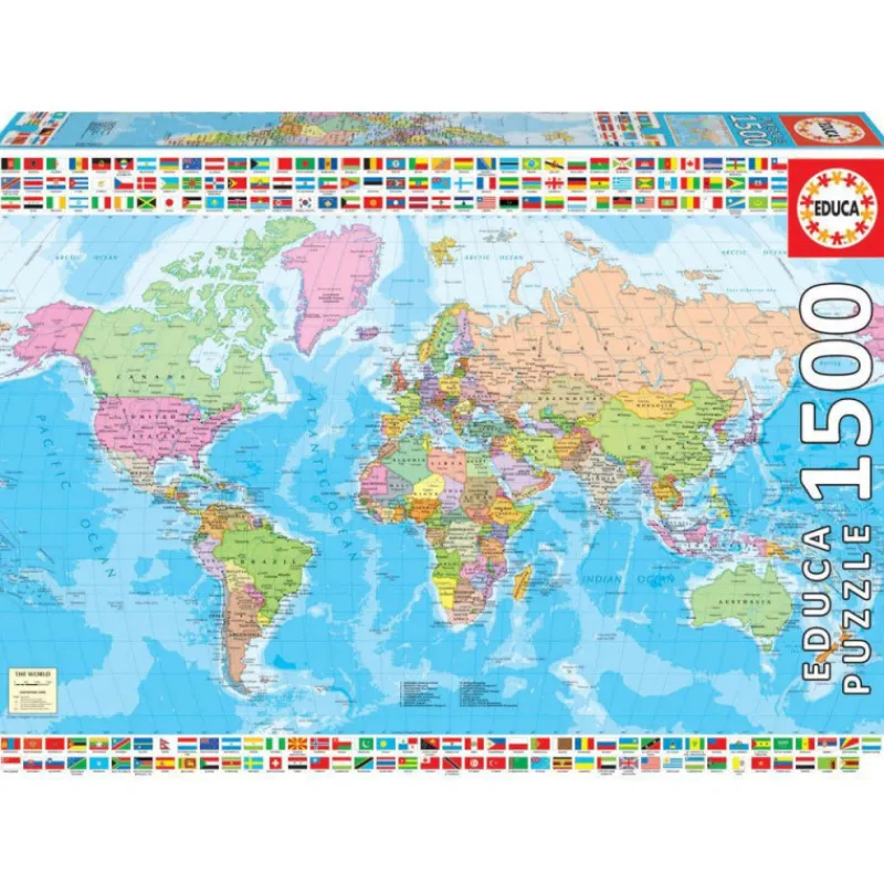 Otras marcas Educa Puzzle 1500 Piezas Mapamundi Político - 18500> Puzzles