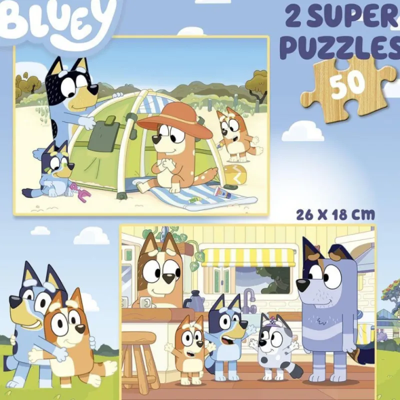 Bluey Educa Puzzle Madera 2 x 50 Piezas - 19408> Puzzles