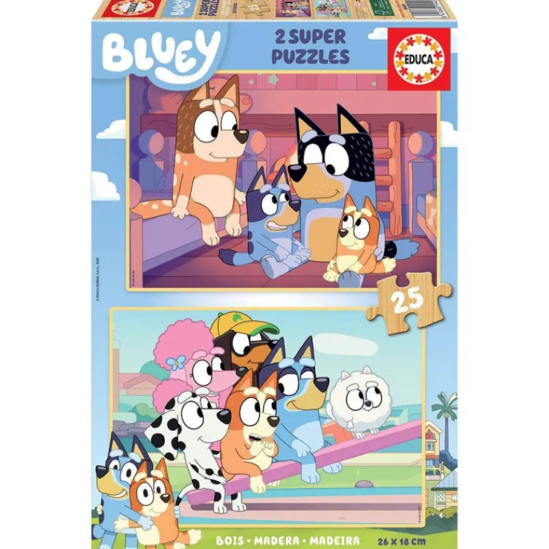Bluey Educa Puzzle Madera 2 x 25 Piezas - 19407> Puzzles