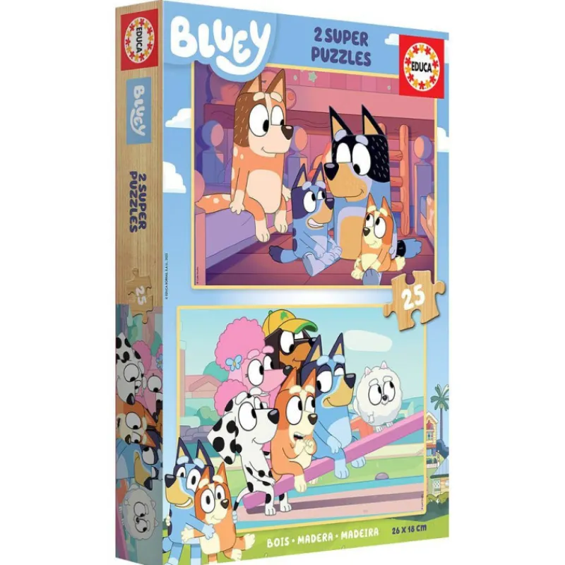 Bluey Educa Puzzle Madera 2 x 25 Piezas - 19407> Puzzles