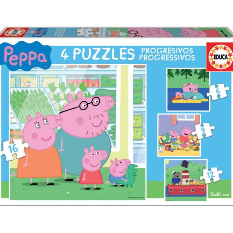 Peppa pig Educa Puzzle Progresivo 6-9-12-16 Piezas - 15918> Puzzles