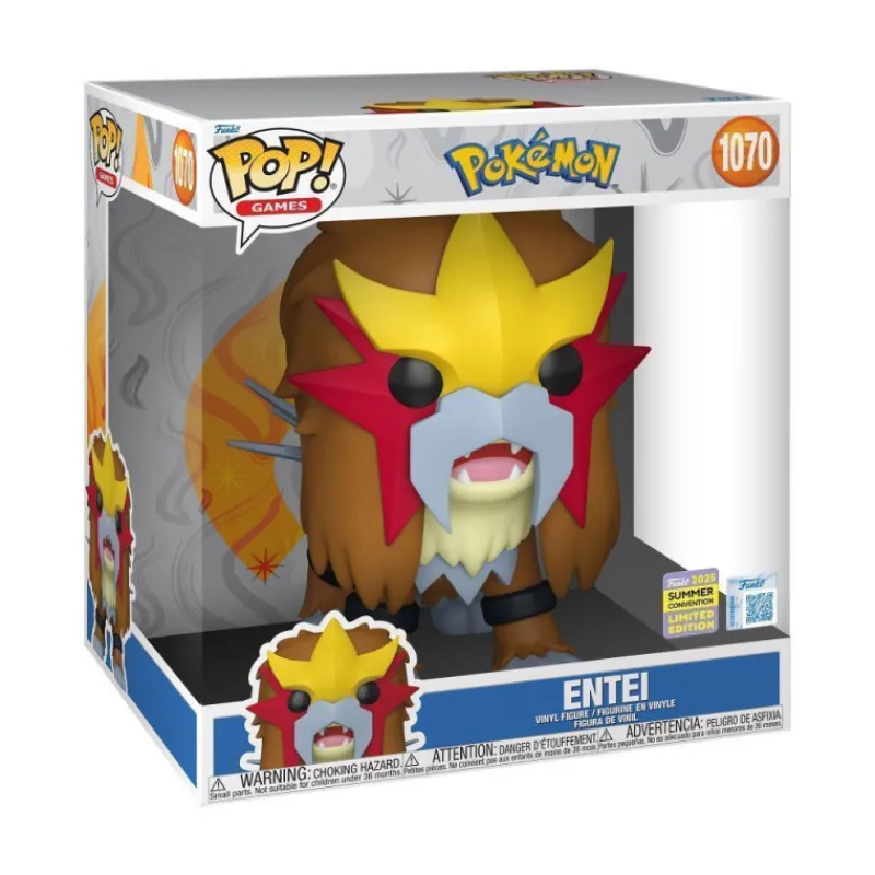 Funko Pop! Games Pokémon Figura de Vinilo Entei Jumbo 25 cm Edición Limitada> Fan Zone|Figuras Acción