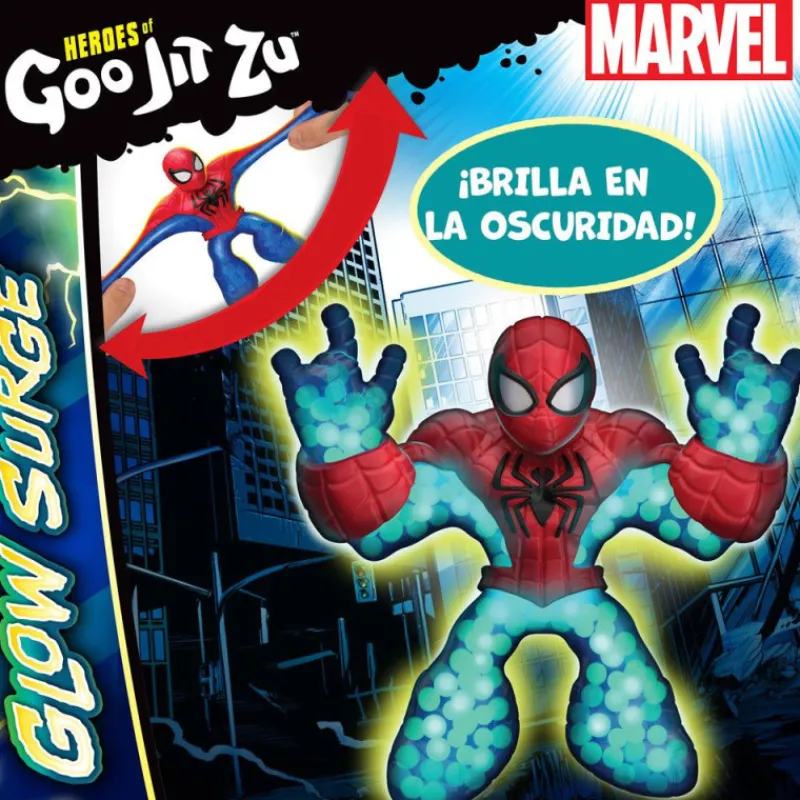 Goo jit zu Figura Marvel Glow Surge SPIDER-MAN> Figuras Acción