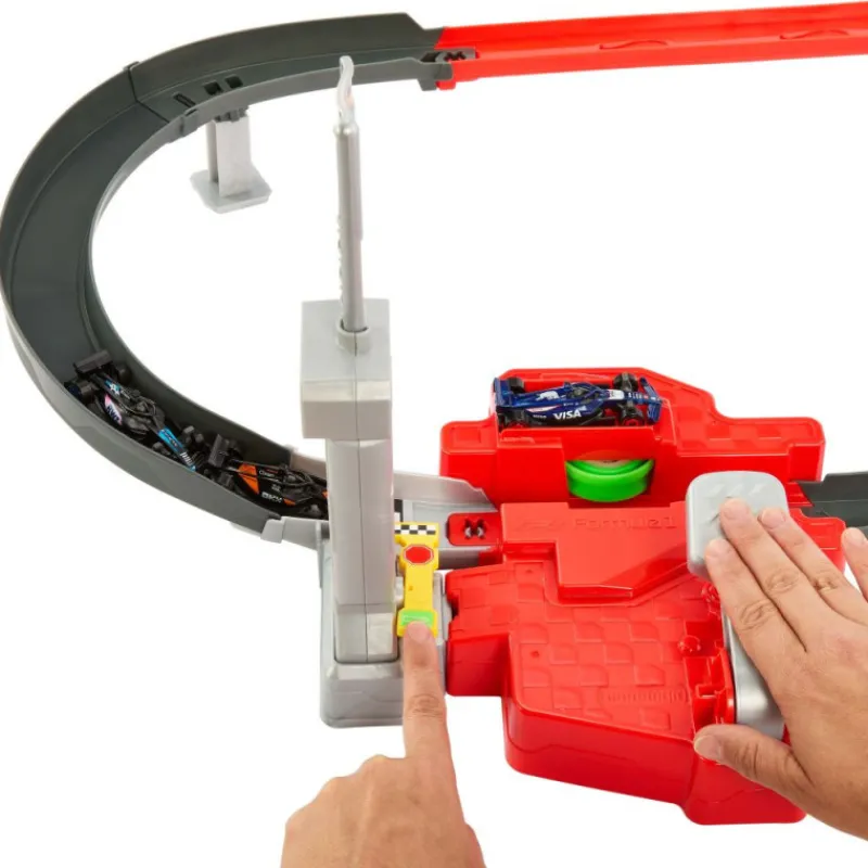 Hot wheels Circuito de Carreras a Gran Velocidad de Fórmula 1 y con 3 Coches> Vehículos Y Pistas