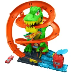 Hot wheels City Conjunto de Juego T-Rex Batalla en Llamas con Coche Metálico Escala 1:64 y Dinosaurio Enemigo> Vehículos Y Pistas
