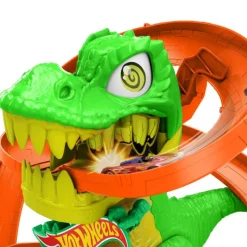 Hot wheels City Conjunto de Juego T-Rex Batalla en Llamas con Coche Metálico Escala 1:64 y Dinosaurio Enemigo><noscript><img width=