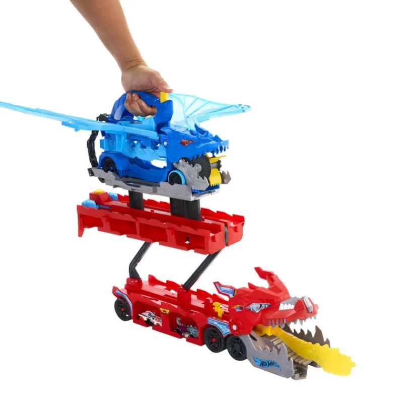 Hot wheels City Dragón Transportador con Ataque Doble Definitivo con 2 Coches> Vehículos Y Pistas
