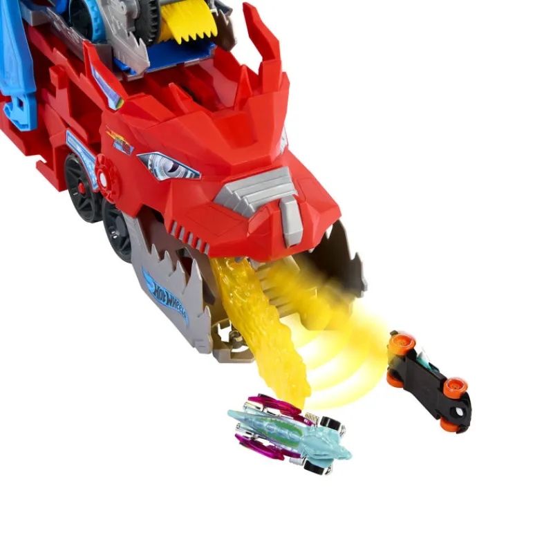 Hot wheels City Dragón Transportador con Ataque Doble Definitivo con 2 Coches> Vehículos Y Pistas