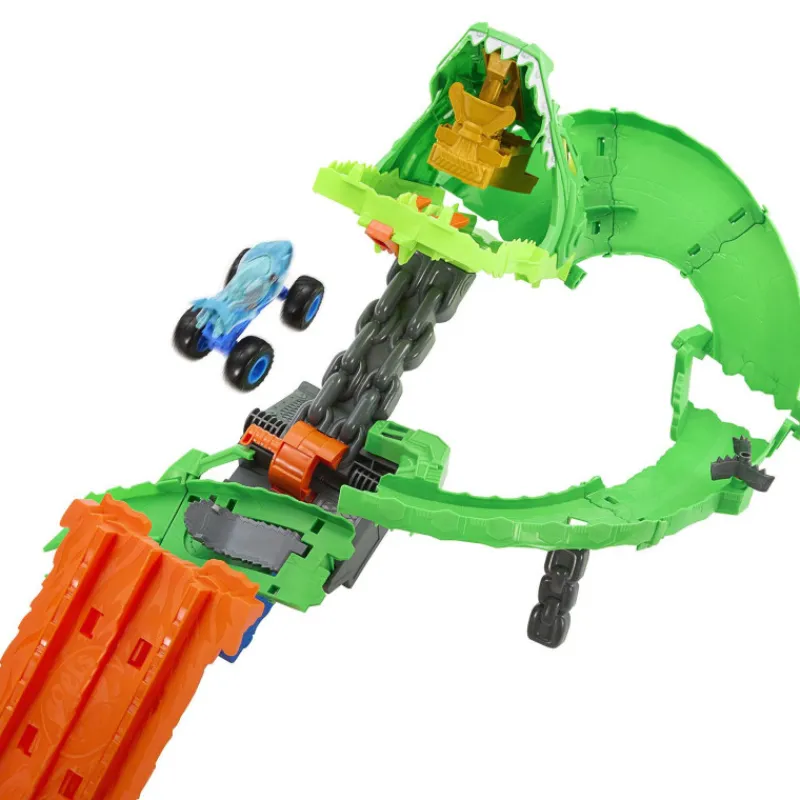 Hot wheels Monster Trucks Conjunto Destrucción del Dragón Serie Sharks Vs Dinos> Vehículos Y Pistas