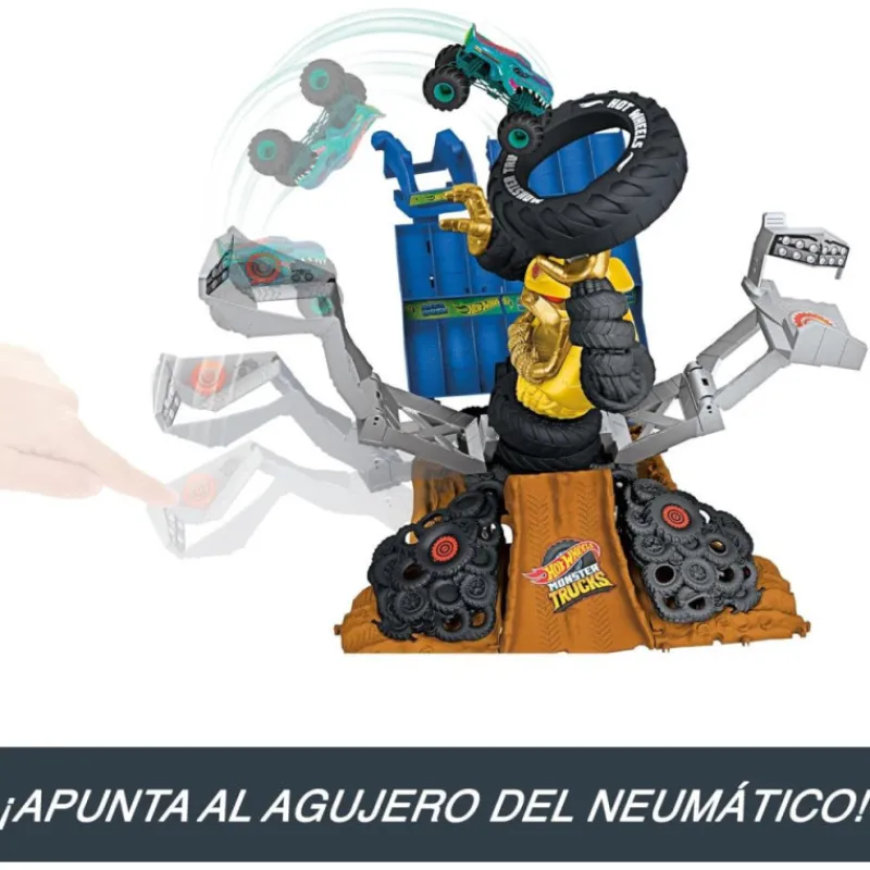 Hot wheels Monster Trucks Arena Smashers Mega Wrex Vs Crushzilla Takedown> Vehículos Y Pistas
