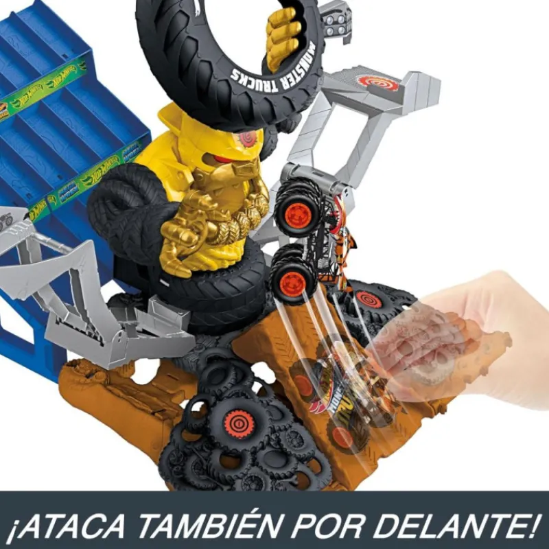 Hot wheels Monster Trucks Arena Smashers Mega Wrex Vs Crushzilla Takedown> Vehículos Y Pistas