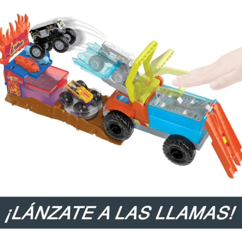 Hot wheels Monster Trucks Arena Smashers Color Shifters 5 Alarm Rescue> Vehículos Y Pistas