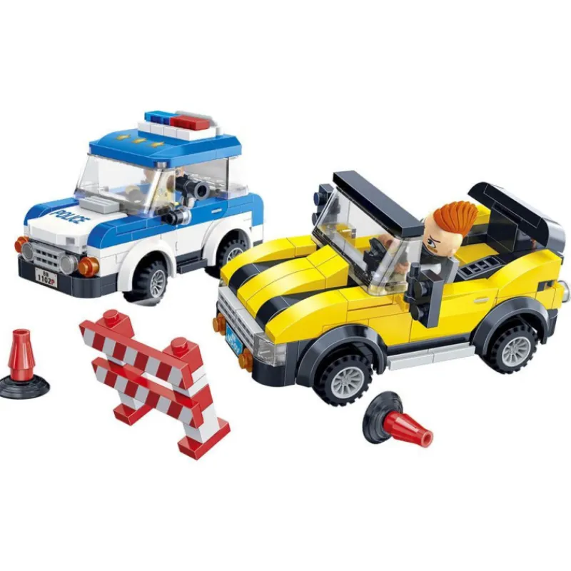 Juguettos Construcción Coche de Policía> Construcción