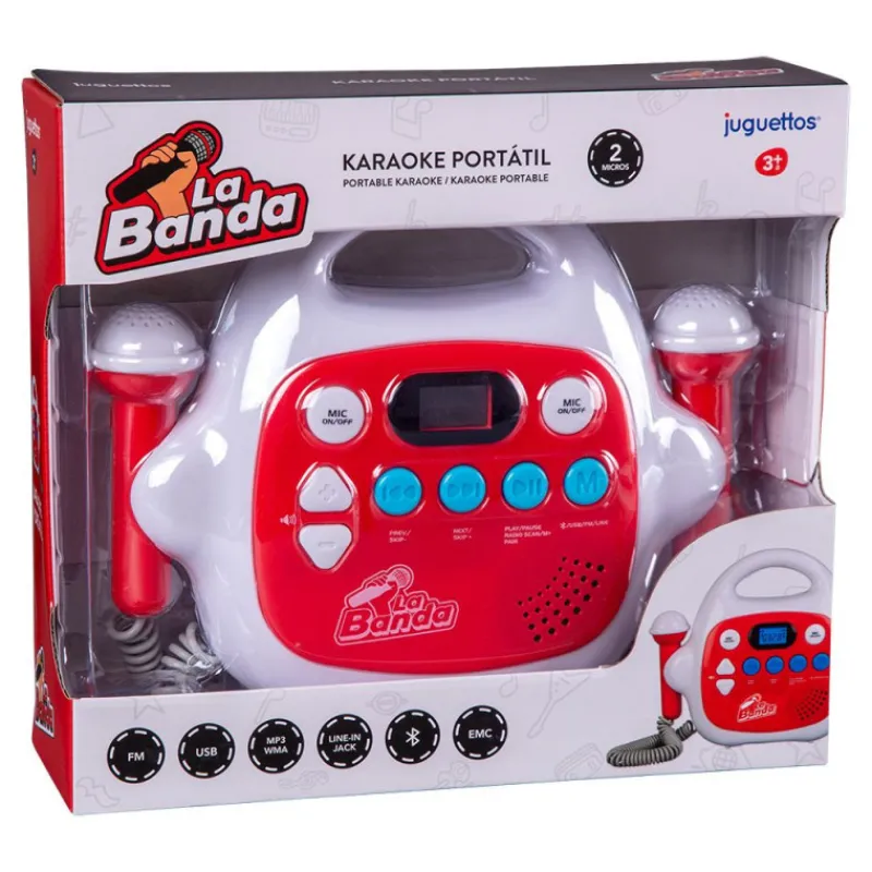 La banda Karaoke Portátil 2 Micros con USB y Bluetooth> Musicales