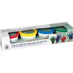 Manualidedos Pack 4 Botes Pintura de Dedos> Creativos
