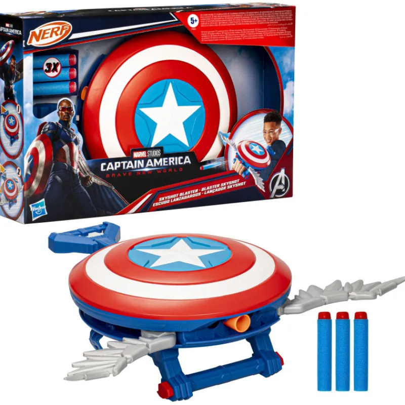Marvel Capitán América Escudo Lanzadardos Nerf> Disfraces Y Accesorios|Juguetes Deportivos
