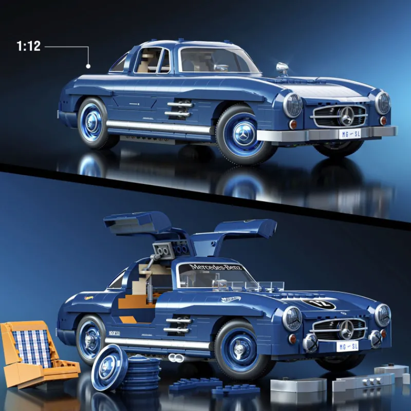 Hot wheels Mattel Brick Shop Premium Series Juego de Construcción Mercedes-Benz 300 SL. 1600 piezas> Construcción|Fan Zone