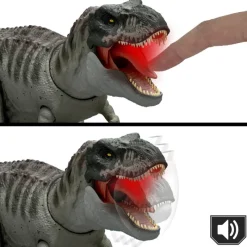 Jurassic world Mattel Rebirth Figura de Tiranosaurio Rex Power Devour con Luces, Sonidos y Mordiscos Continuos><noscript><img width=