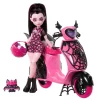 Monster high Draculaura con Moto Vampirística y Mascota> Muñecas
