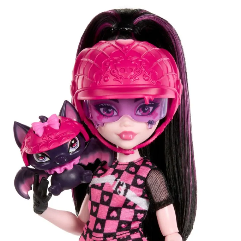Monster high Draculaura con Moto Vampirística y Mascota> Muñecas