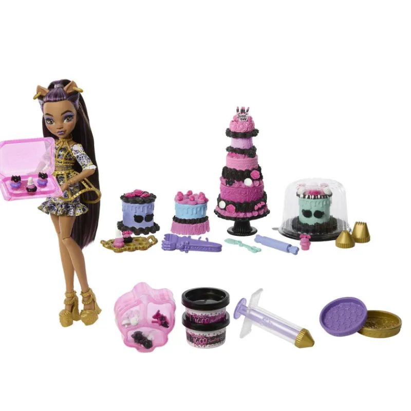 Monster high Kit de Pastelería de la Colección Cumplespantos de con Muñeca Clawdeen Wolf> Muñecas