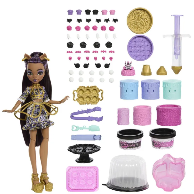 Monster high Kit de Pastelería de la Colección Cumplespantos de con Muñeca Clawdeen Wolf> Muñecas