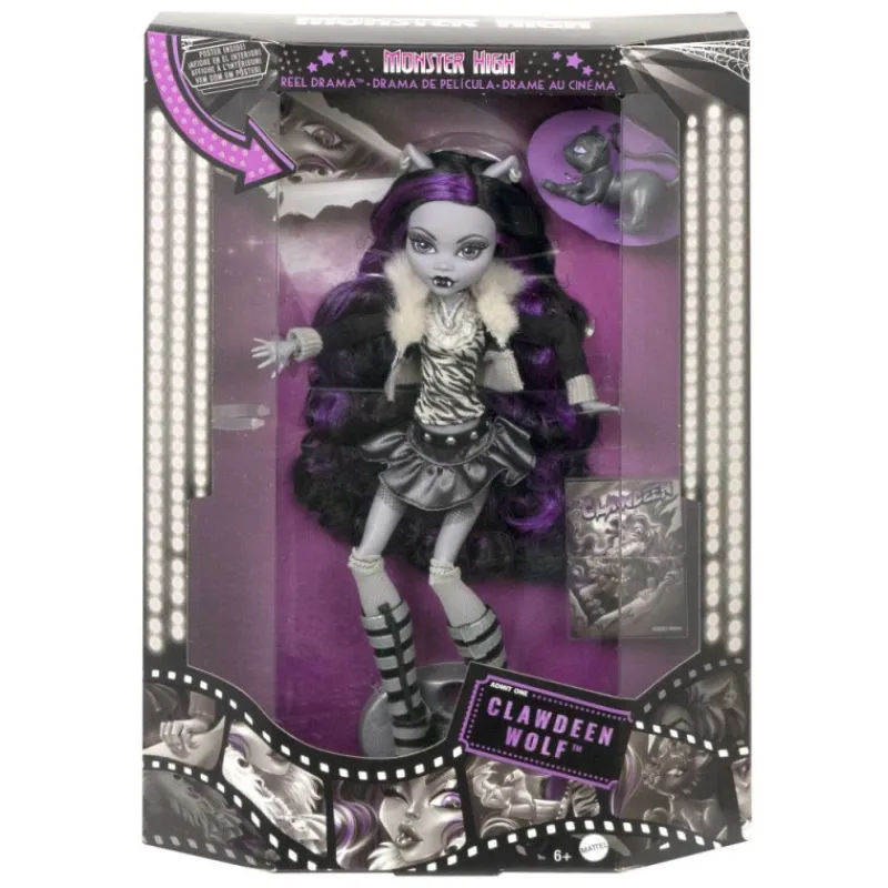Monster high Muñeca Clawdeen Wolf en Blanco y Negro con Pósteres> Fan Zone|Muñecas