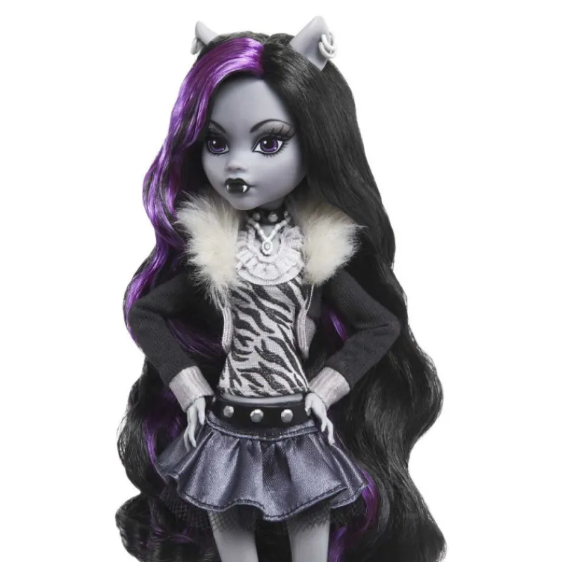 Monster high Muñeca Clawdeen Wolf en Blanco y Negro con Pósteres> Fan Zone|Muñecas