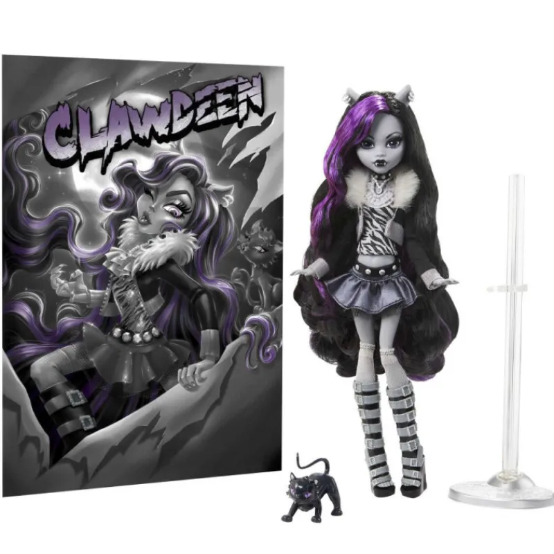 Monster high Muñeca Clawdeen Wolf en Blanco y Negro con Pósteres> Fan Zone|Muñecas