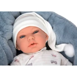 Munecas arias Muñeca Arias Andie Azul con Cuna 40 cm><noscript><img width=