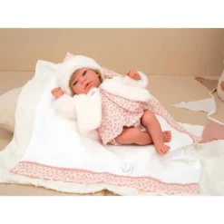 Munecas arias Muñecas Arias Andie Rosa con Manta 40 cm><noscript><img width=