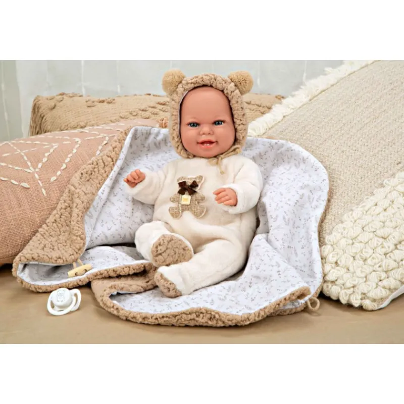 Munecas arias Muñecas Arias Muñeca con Peso Elegance Babyto Marrón Osito con Manta 35 cm> Muñecas