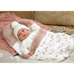 Munecas arias Muñecas Arias Muñeca con Peso Elegance Andie Rosa con Saquito de Dormir 40 cm><noscript><img width=