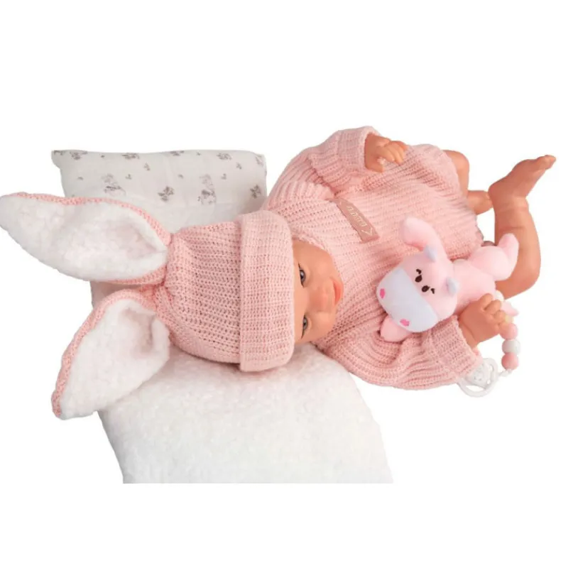 Munecas arias Mueñcas Arias Reborn Lucía con Cojín y Peluche 45 cm> Muñecas