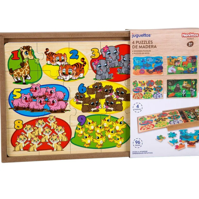 Nenittos 4 Puzzles de Madera> Juguetes Educativos|Puzzles