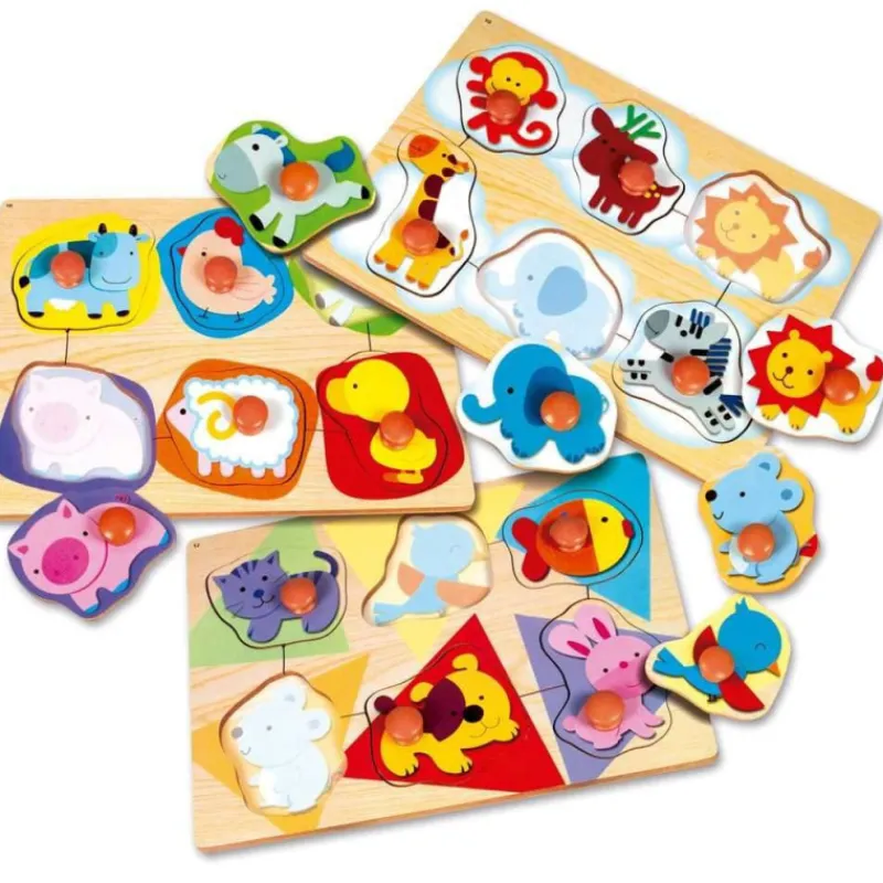 Nenittos Cajón 3 Puzzles de Madera> Juguetes Educativos|Primera Infancia