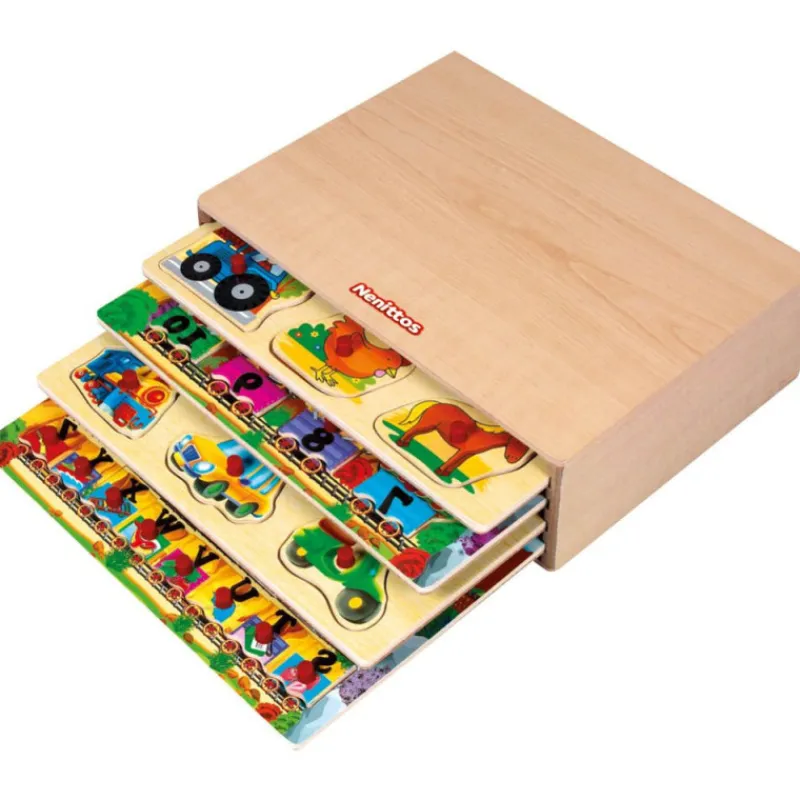 Nenittos Cajón 4 Puzzles de Madera> Primera Infancia|Puzzles