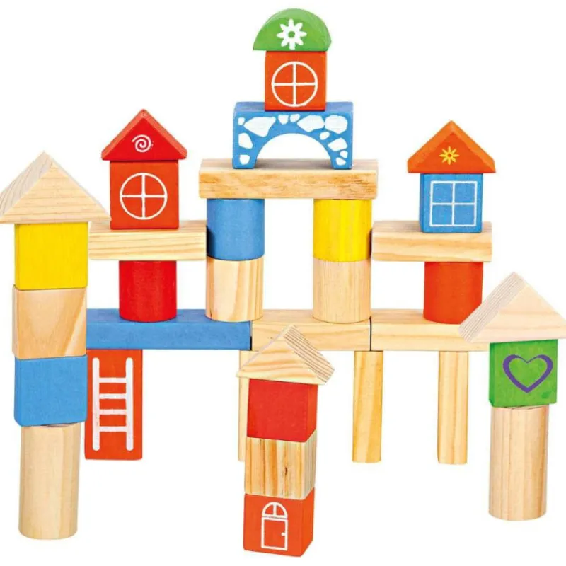 Nenittos Cubo Bloques de Madera 100 Piezas> Construcción|Juguetes Educativos