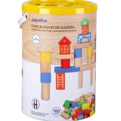 Nenittos Cubo Bloques de Madera 100 Piezas> Construcción|Juguetes Educativos
