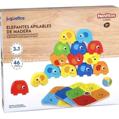 Nenittos Elefantes Apilables de Madera> Juguetes Educativos|Primera Infancia